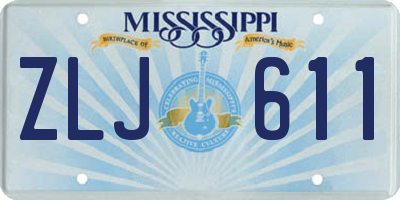 MS license plate ZLJ611