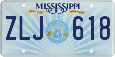 MS license plate ZLJ618