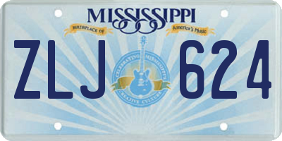 MS license plate ZLJ624