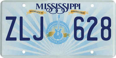 MS license plate ZLJ628