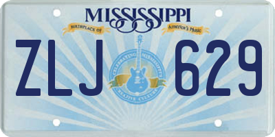 MS license plate ZLJ629
