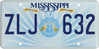 MS license plate ZLJ632