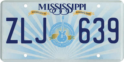 MS license plate ZLJ639