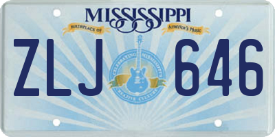 MS license plate ZLJ646