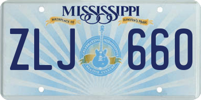 MS license plate ZLJ660