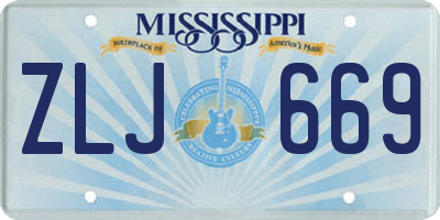 MS license plate ZLJ669