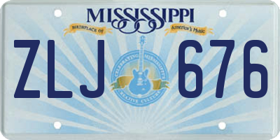 MS license plate ZLJ676