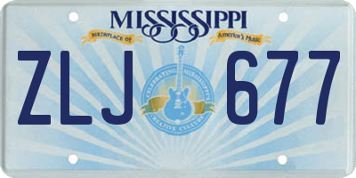 MS license plate ZLJ677