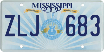 MS license plate ZLJ683