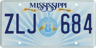 MS license plate ZLJ684