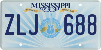MS license plate ZLJ688