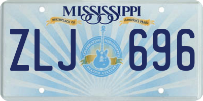 MS license plate ZLJ696