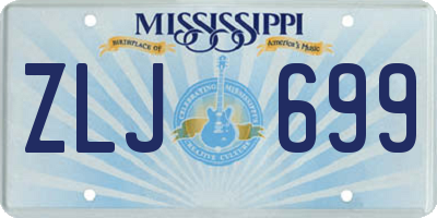 MS license plate ZLJ699