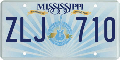 MS license plate ZLJ710