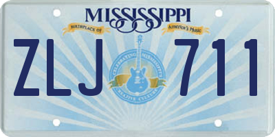MS license plate ZLJ711
