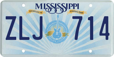 MS license plate ZLJ714