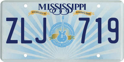 MS license plate ZLJ719