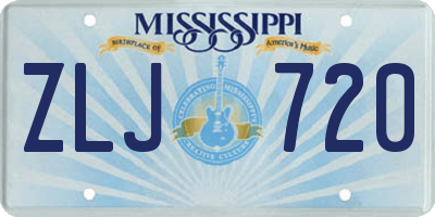 MS license plate ZLJ720