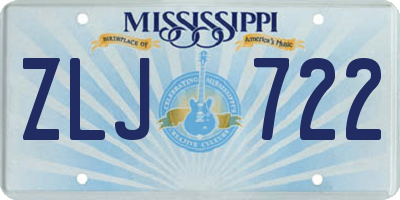 MS license plate ZLJ722