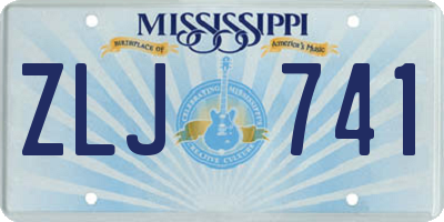 MS license plate ZLJ741