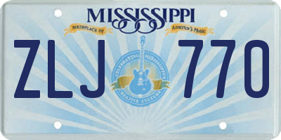 MS license plate ZLJ770