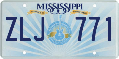 MS license plate ZLJ771