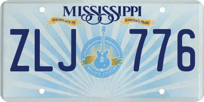 MS license plate ZLJ776