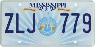 MS license plate ZLJ779