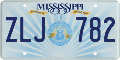 MS license plate ZLJ782