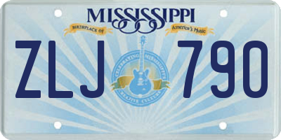 MS license plate ZLJ790