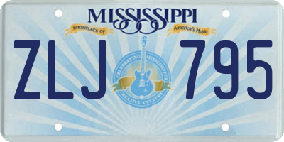 MS license plate ZLJ795