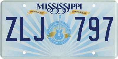 MS license plate ZLJ797