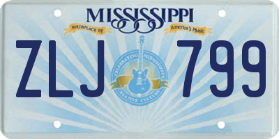 MS license plate ZLJ799