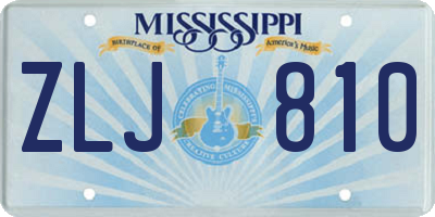 MS license plate ZLJ810