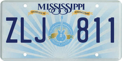 MS license plate ZLJ811