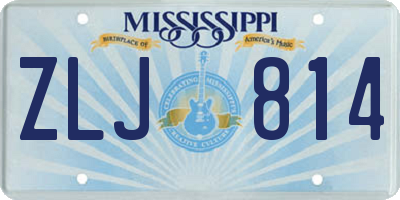 MS license plate ZLJ814