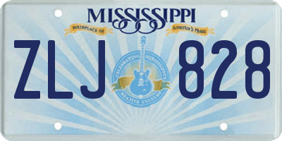 MS license plate ZLJ828