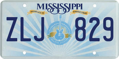 MS license plate ZLJ829