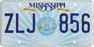 MS license plate ZLJ856