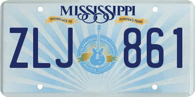 MS license plate ZLJ861