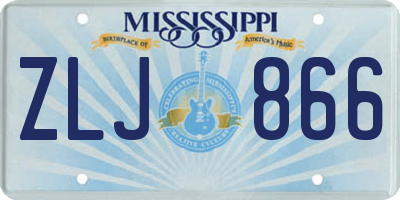 MS license plate ZLJ866