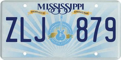 MS license plate ZLJ879