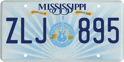 MS license plate ZLJ895