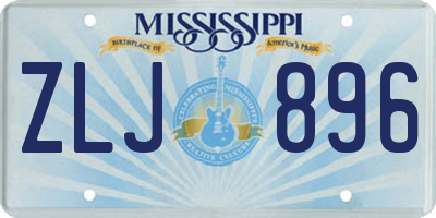 MS license plate ZLJ896