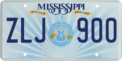 MS license plate ZLJ900