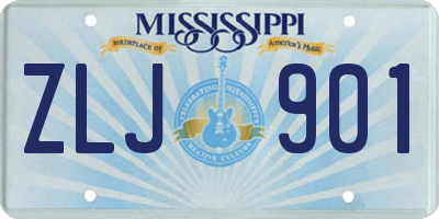 MS license plate ZLJ901