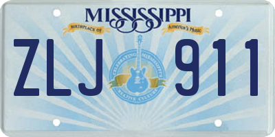 MS license plate ZLJ911