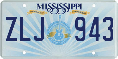 MS license plate ZLJ943