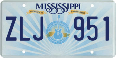 MS license plate ZLJ951