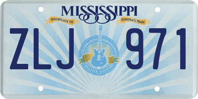 MS license plate ZLJ971